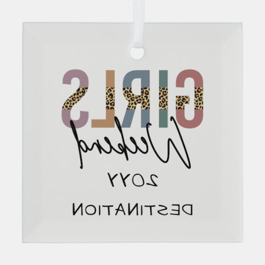 Girls Weekend Cheetah Print Girls reisweg Glas Ornament (Achterkant)