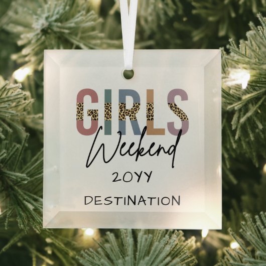 Girls Weekend Cheetah Print Girls reisweg Glas Ornament (Insitu)