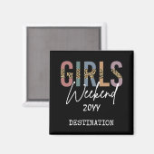 Girls Weekend Cheetah Print Girls reisweg Magneet (Voorkant / Achterkant)