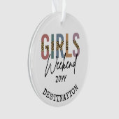 Girls Weekend Cheetah Print Girls reisweg Ornament (voorkant)