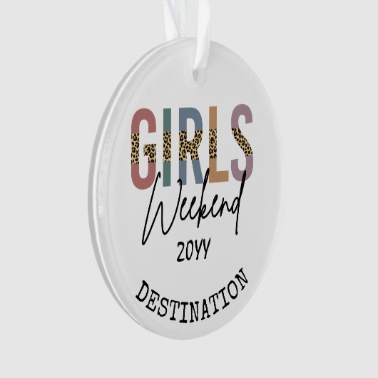 Girls Weekend Cheetah Print Girls reisweg Ornament (voorkant)