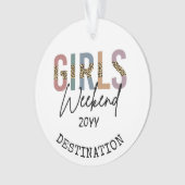 Girls Weekend Cheetah Print Girls reisweg Ornament (voorkant)