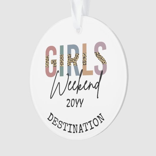 Girls Weekend Cheetah Print Girls reisweg Ornament (voorkant)