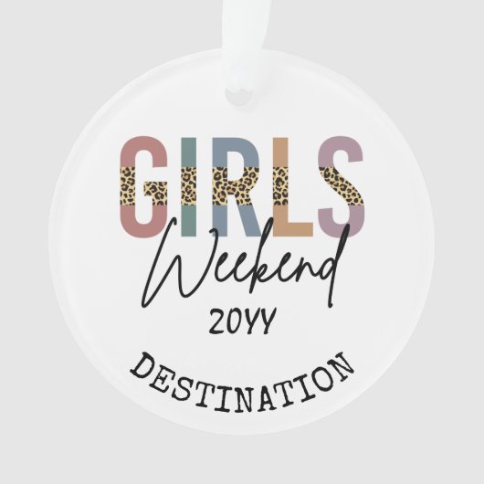 Girls Weekend Cheetah Print Girls reisweg Ornament (voorkant)