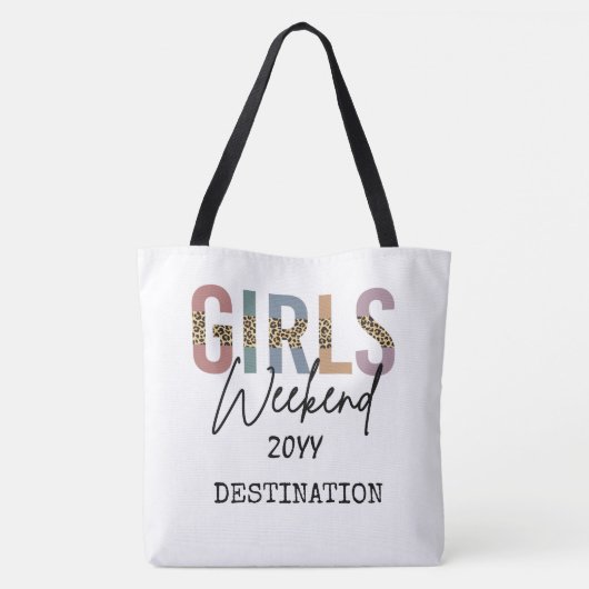 Girls Weekend Cheetah Print Girls reisweg Tote Bag (Achterkant)