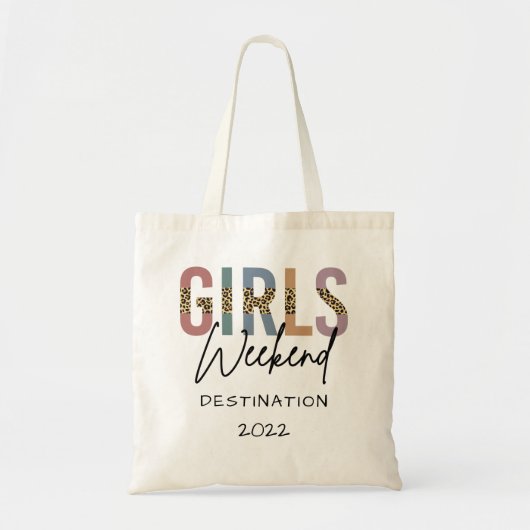 Girls Weekend Cheetah Print Girls reisweg Tote Bag (Voorkant)
