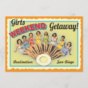 Girls Weekend Getaway Birthday Uitnodiging
