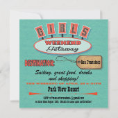 Girls Weekend Getaway-uitnodigingen Kaart (Achterkant)