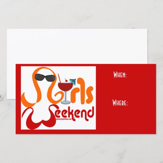 Girls Weekend Invitation (Voorkant / Achterkant)