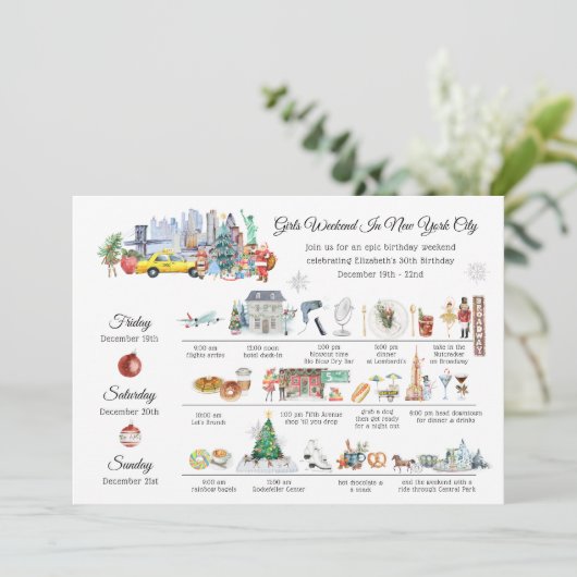 Girls Weekend | Kerstmis in New York City Kaart (Staand voorkant)