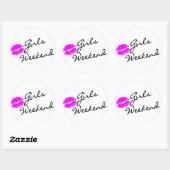 Girls Weekend (Kiss Blk) Ronde Sticker (Vel)