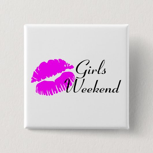 Girls Weekend (Kiss) Vierkante Button 5,1 Cm (Voorkant)