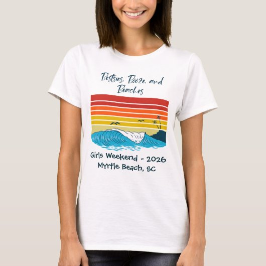 Girls Weekend Matching Tee Customizable Beach Trip T-shirt (Voorkant)