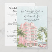 Girls Weekend Miami Beach Bachelorette Party Kaart (Voorkant / Achterkant)