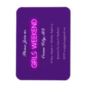 GIRLS WEEKEND Neon LED Sign Invitation Briefkaart Magneet (Verticaal)