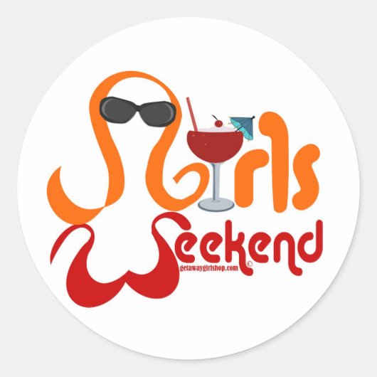 Girls Weekend Party Ronde Sticker (Voorkant)