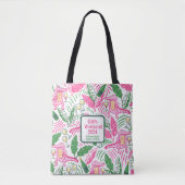 Girl's Weekend Preppy Alligator Wijn Roze Groen Tote Bag (Voorkant)