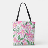 Girl's Weekend Preppy Alligator Wijn Roze Groen Tote Bag (Achterkant)