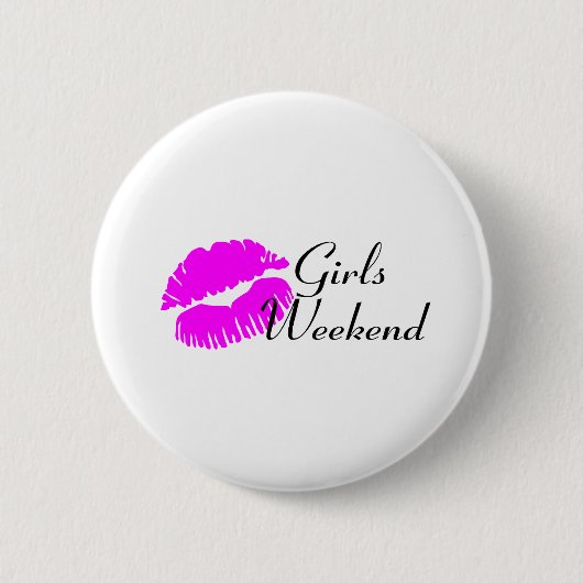 Girls Weekend (roze lips) Ronde Button 5,7 Cm (Voorkant)