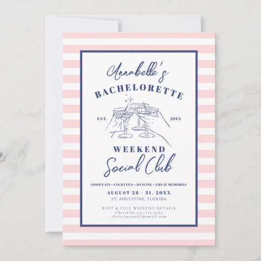 Girls Weekend Social Club vrijgezellenfeest Kaart (Voorkant)