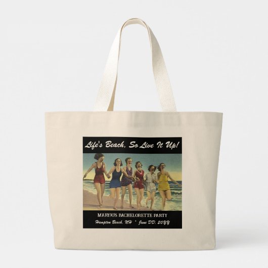 Girl's Weekend Summer Bach Party op het strand Grote Tote Bag (Achterkant)