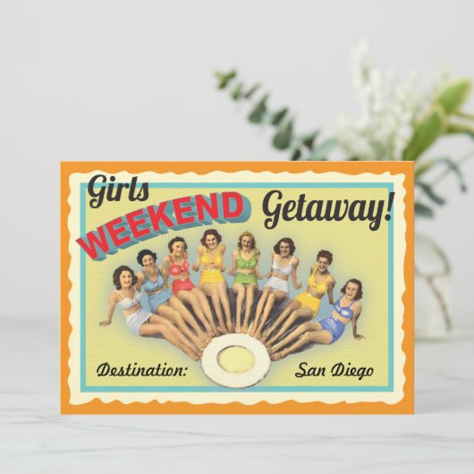 Girls Weekend Uitnodiging (Staand voorkant)
