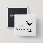 Girls Weekend Vierkante Button 5,1 Cm (Voorkant /achterkant)
