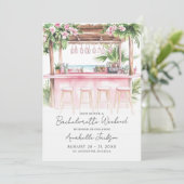 Girls Weekend Watercolor Beach Bachelorette Party Kaart (Staand voorkant)