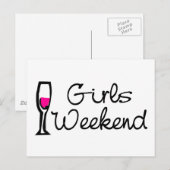 Girls Weekend (wijn) Briefkaart (Voorkant / Achterkant)