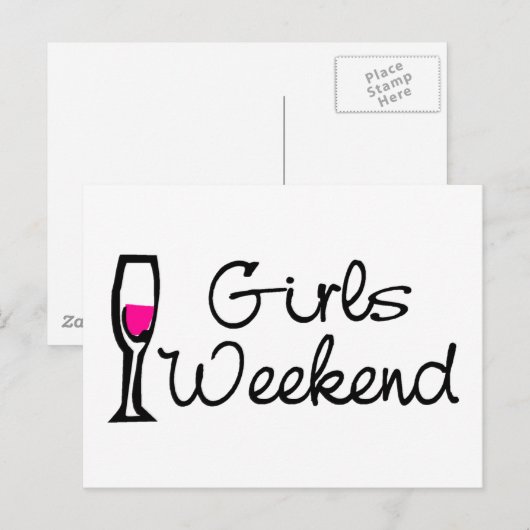 Girls Weekend (wijn) Briefkaart (Voorkant / Achterkant)