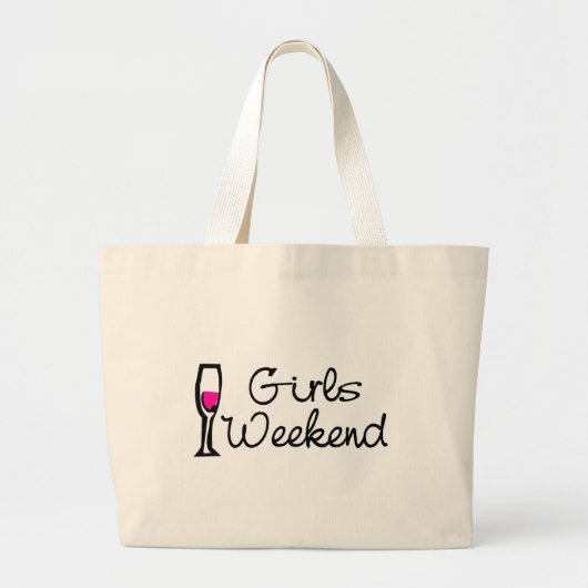Girls Weekend Wine Grote Tote Bag (Voorkant)