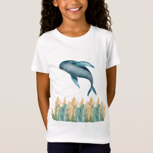 Girl's Whale Eco T-shirt (Voorkant)