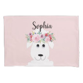 Girls Whimsical Boerderij Sheep Cartoon and Name K Kussensloop (Voorkant-Links)