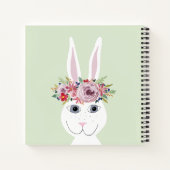 Girls Whimsical Floral Waterverf Rabbit and Name Notitieboek (Achterkant)