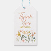 Girls Whimsical Two Wild Boho Wildflower Birthday Cadeaulabel (Voorkant)