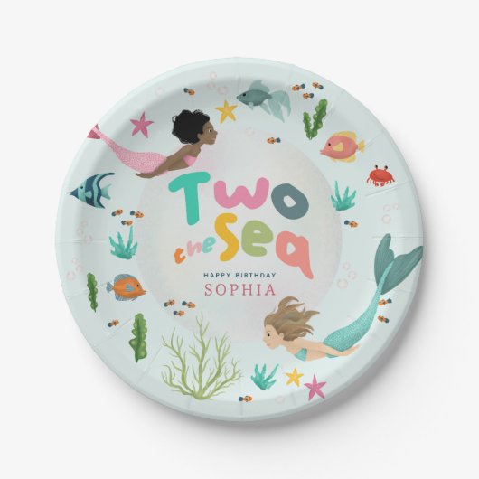 Girls Whimsical Under the Sea 2nd Birthday Papieren Bordje (Voorkant)