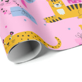 Girl's Wild Een Eerste Verjaardag Wrapping Papier (Rol Hoek)