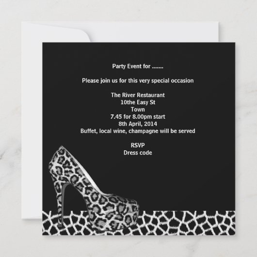 Girls Wild Night Out Roze Schoenen Champagne Kaart (Achterkant)