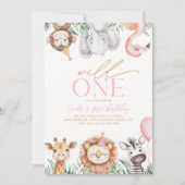 Girl's Wild One Animal Party Uitnodiging (Voorkant)