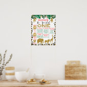 Girls Wild One Safari Thorming Milestone Poster (Keuken)