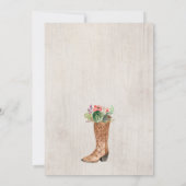 Girls  Wild West Birthday Invitation Kaart (Achterkant)