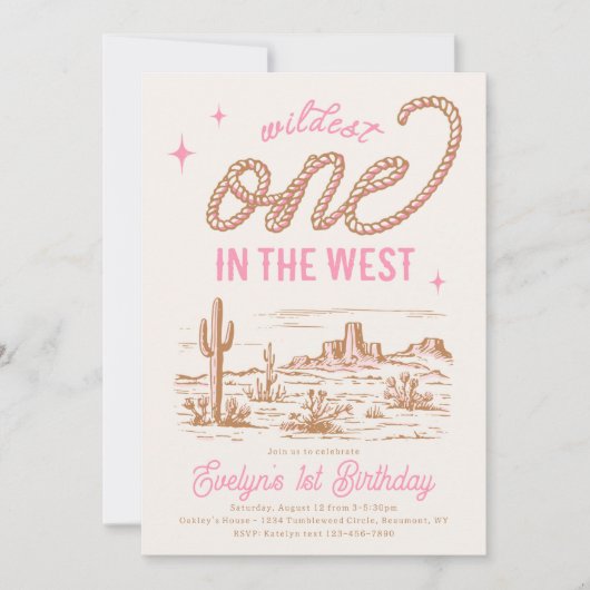 Girl's Wildest One in the West Uitnodiging (Voorkant)