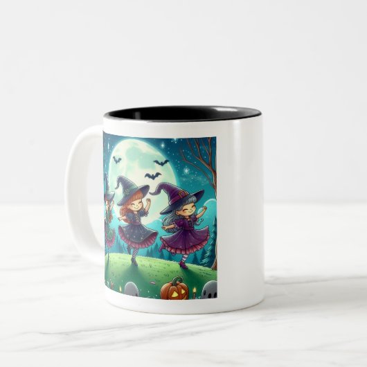 Girls Will Be Girls beroemd gemaakt door Witchs in Tweekleurige Koffiemok (Voorkant links)