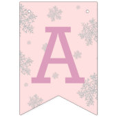 Girls Winter Wonderland Cute Penguin Pink Birthday Vlaggetjes (Derde vlag)