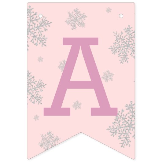 Girls Winter Wonderland Cute Penguin Pink Birthday Vlaggetjes (Derde vlag)