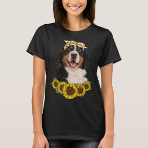 Girls Women Mam Bernese Mountain Dog Sunflower Gif T-shirt