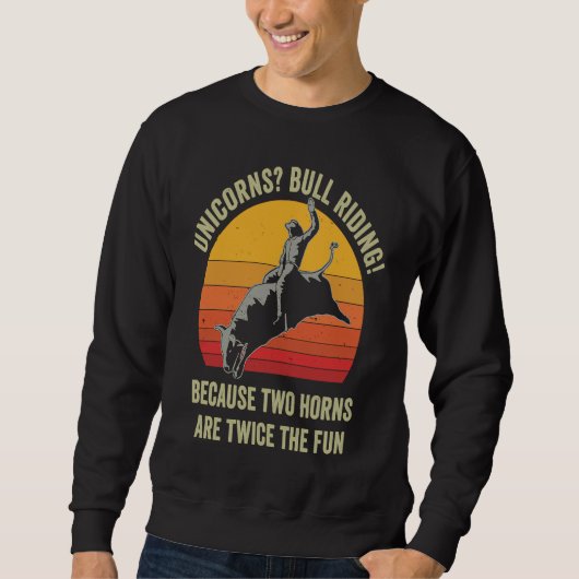 Girls Women Rodeo Funny Bull Riding Pun Western Trui (Voorkant)