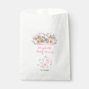 Girls Woodland Animals Pink Floral Birthday Party Bedankzakje