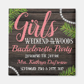 Girls Woodsy Bachelorette Party Magneet (Voorkant)