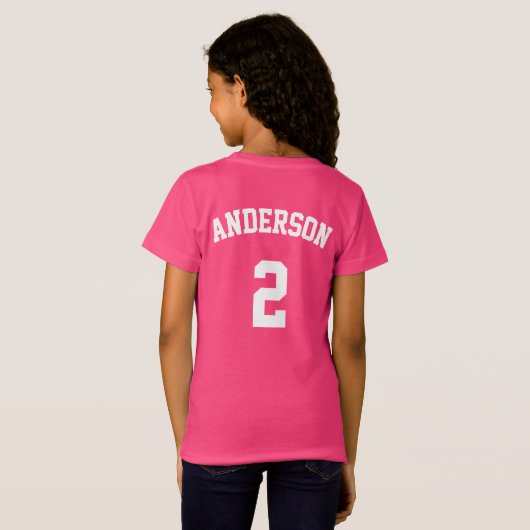 Girls Youth Volleyball Player Custom Team T-shirts (Achterkant volledig)